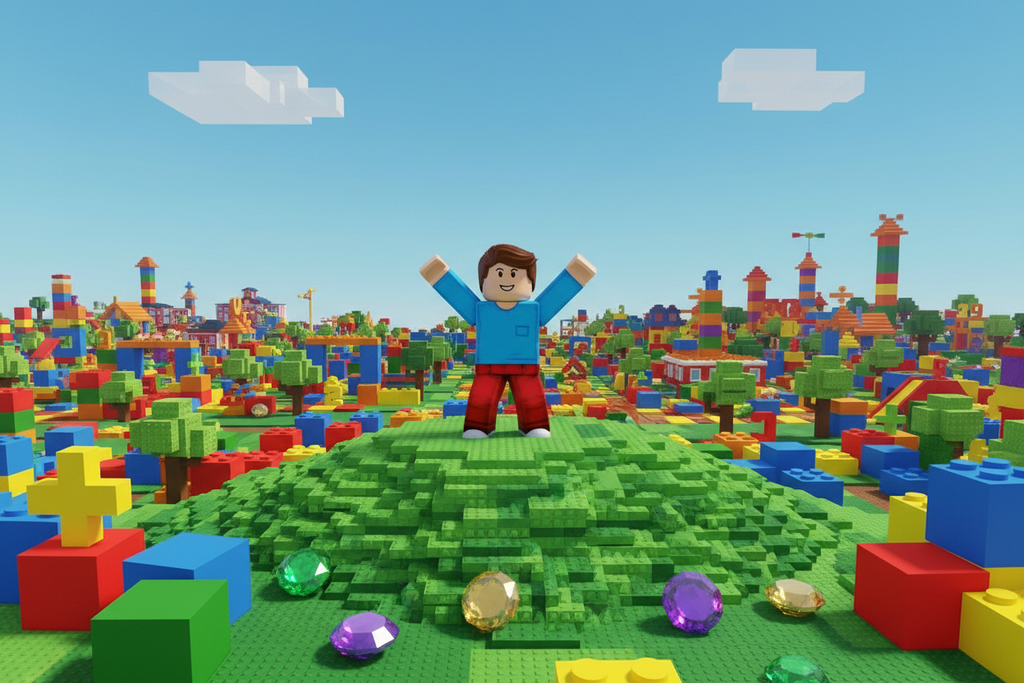 Explore and Build in a Blocky World